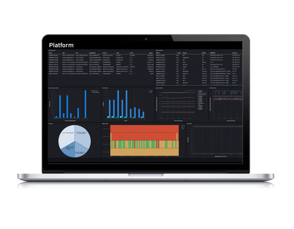 platform dashboard in laptop